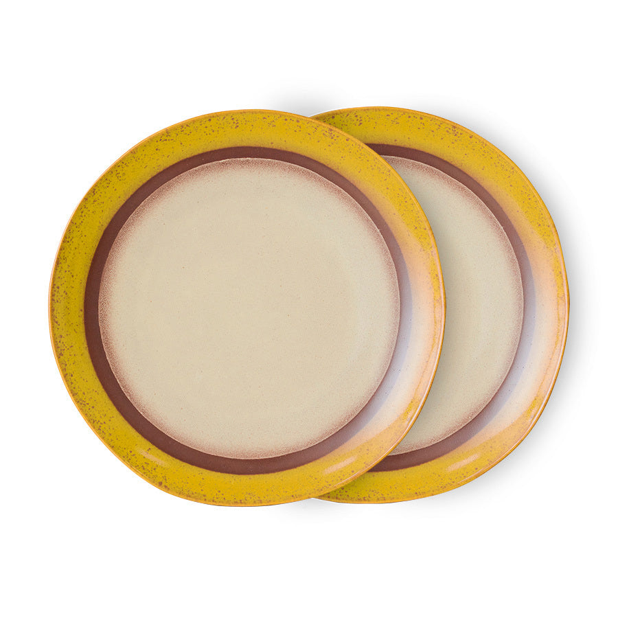 70's Ceramics Dinner Plates Coconut - LEEF mode en accessoires