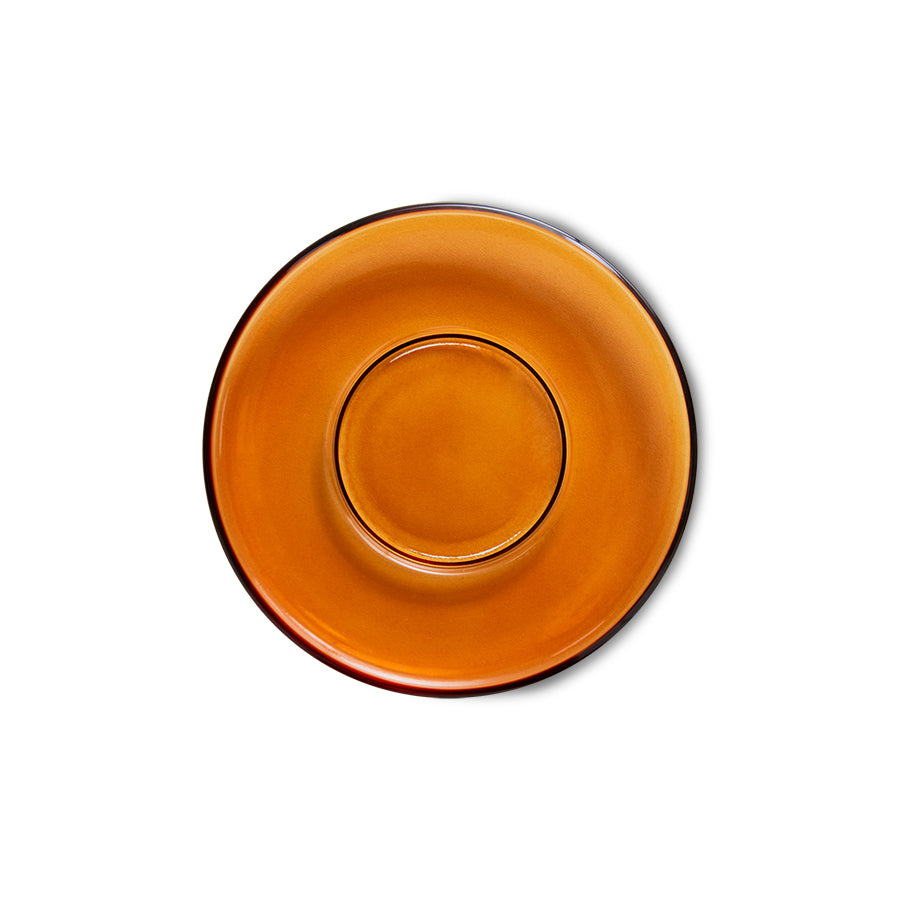 70's Glassware Saucers Amber Brown - LEEF mode en accessoires