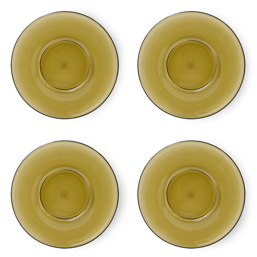 70's glassware saucers Mud Brown - LEEF mode en accessoires