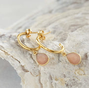 Admiring Peach Moonstone Earrings GP Moonstone - LEEF mode en accessoires