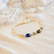 Aesthetic Lapis Lazuli Tiger eye Bracelet Gold Plated Lapis Lazuli - LEEF mode en accessoires