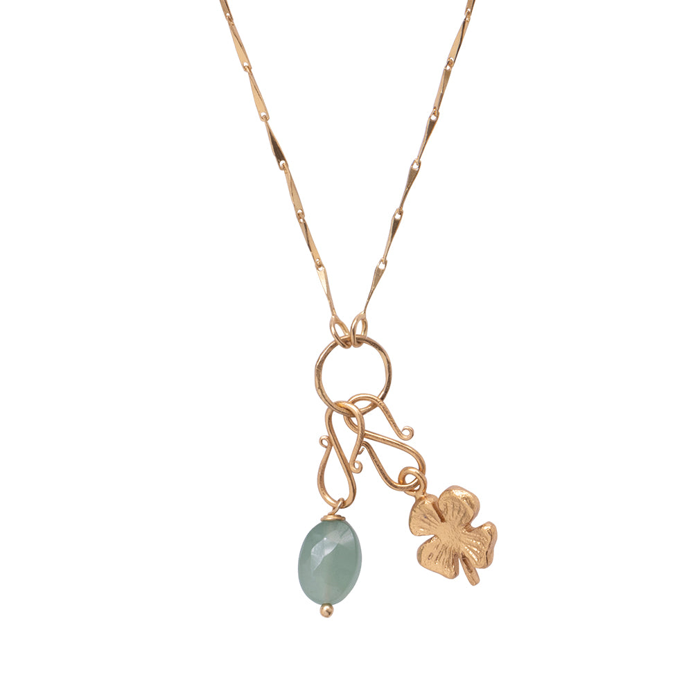Aventurine Faceted Gemstone Pendant GP - LEEF mode en accessoires