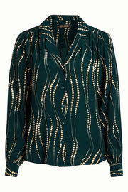 Bella Blouse Twirl 200 Pine Green - LEEF mode en accessoires