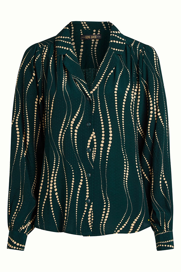 Bella Blouse Twirl 200 Pine Green - LEEF mode en accessoires