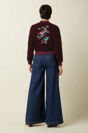 Bessie Jacket Gamine Velvet 607 Bordeaux Red - LEEF mode en accessoires