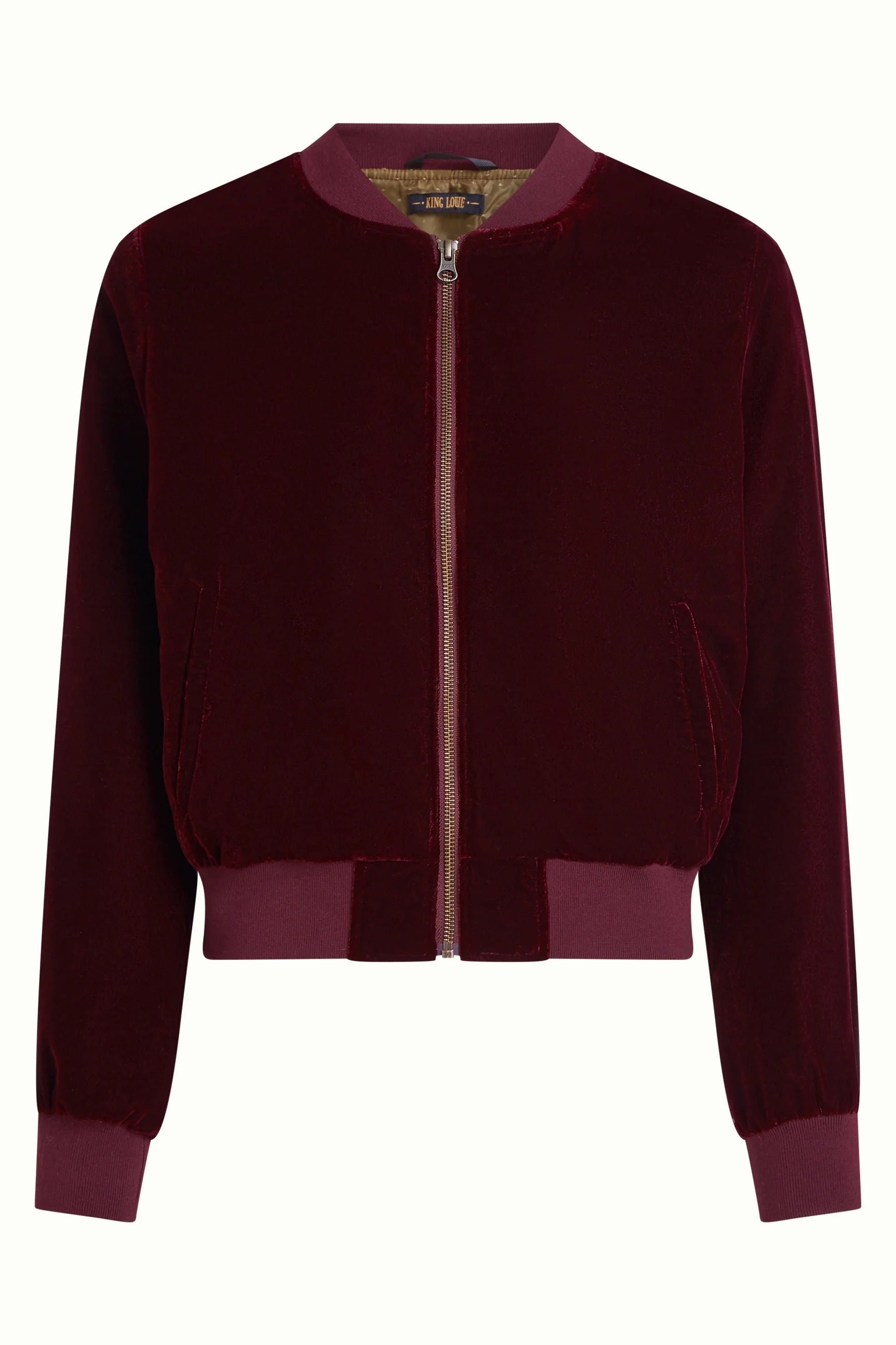 Bessie Jacket Gamine Velvet 607 Bordeaux Red - LEEF mode en accessoires