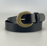 Bewerkte U-vorm Gesp 3cm black - LEEF mode en accessoires