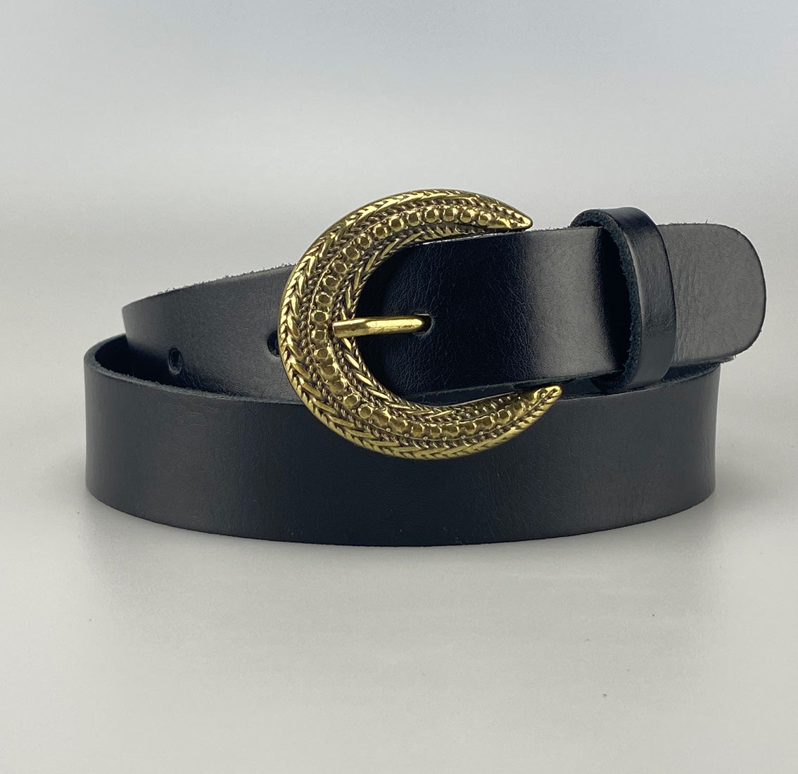 Bewerkte U-vorm Gesp 3cm black - LEEF mode en accessoires