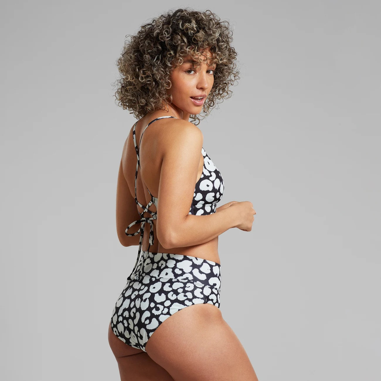 Bikini Pants Slite Painted Leopard Black Painted Leopard Black - LEEF mode en accessoires