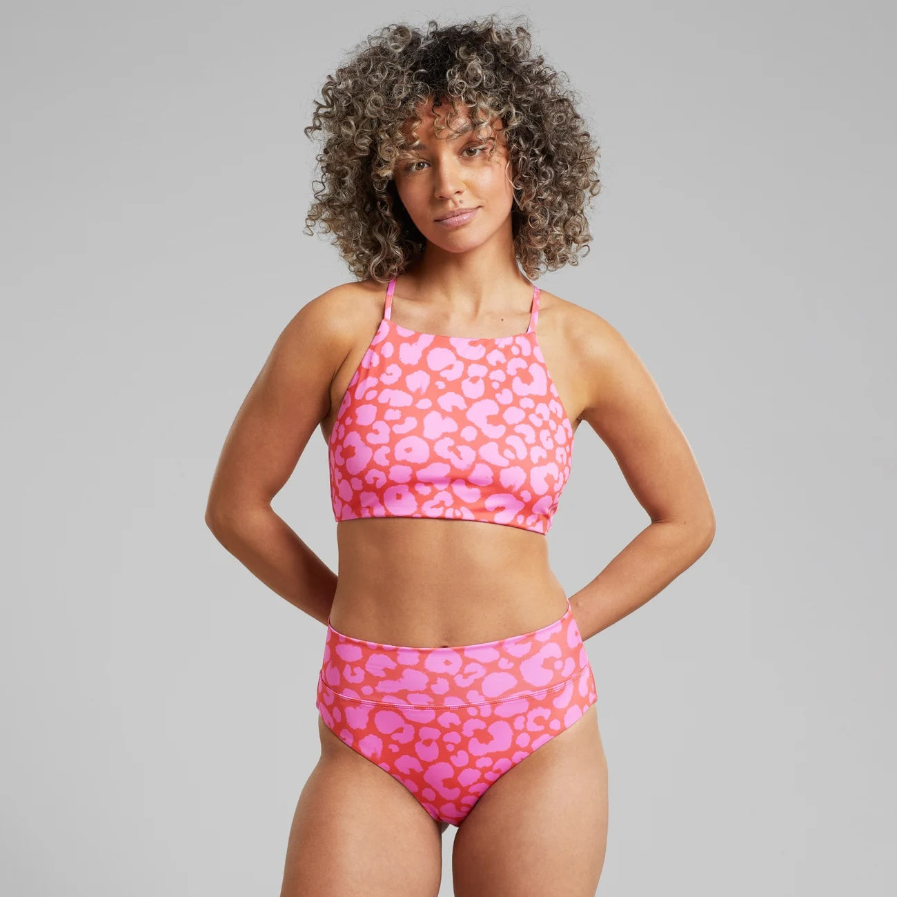 Bikini Pants Slite Painted Leopard Red Painted Leopard Red - LEEF mode en accessoires