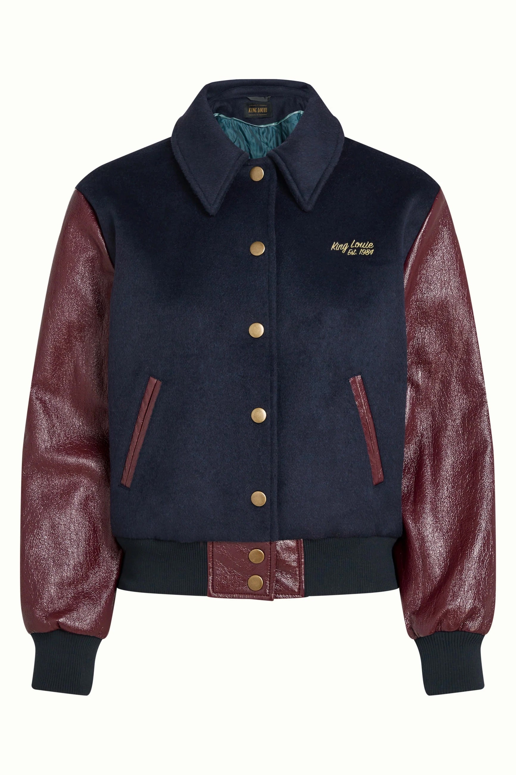 Billie Baseball Jacket Shine 607 Bordeaux Red - LEEF mode en accessoires