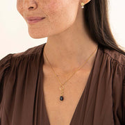 Black Onyx Faceted Gemstone Pendant GP - LEEF mode en accessoires