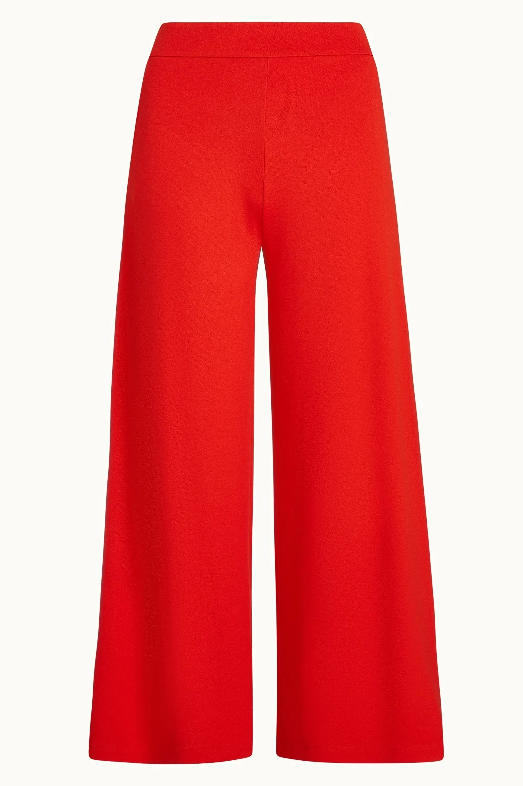 Border Palazzo Cropped Pants Milano Crepe 653 Fire red - LEEF mode en accessoires