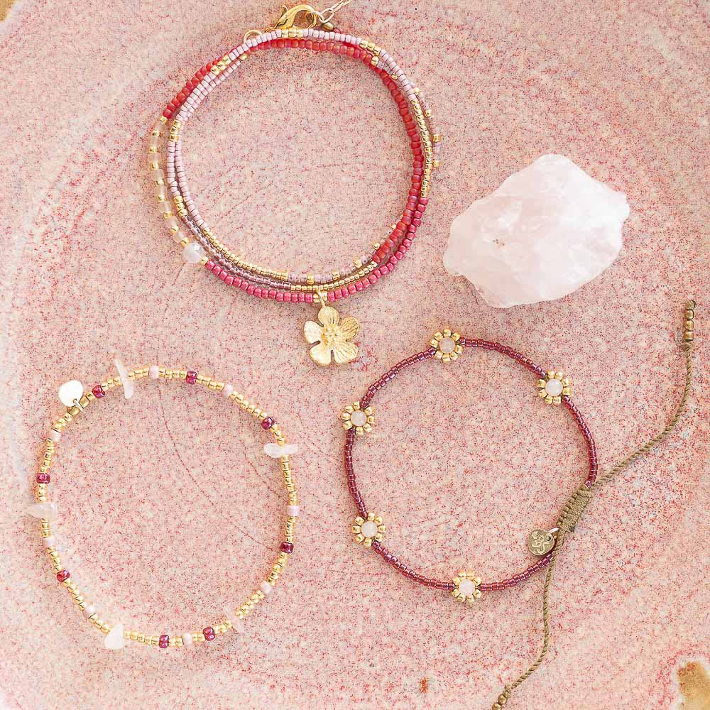 Botanic Rose Quartz Bracelet GC Rose quartz - LEEF mode en accessoires