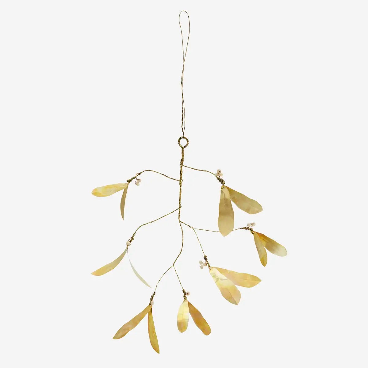 Brass Mistletoe w/beads Brass - LEEF mode en accessoires