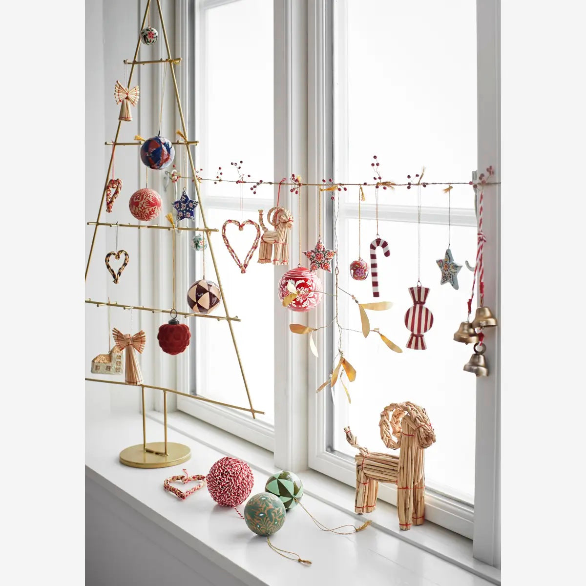 Brass Mistletoe w/beads Brass - LEEF mode en accessoires