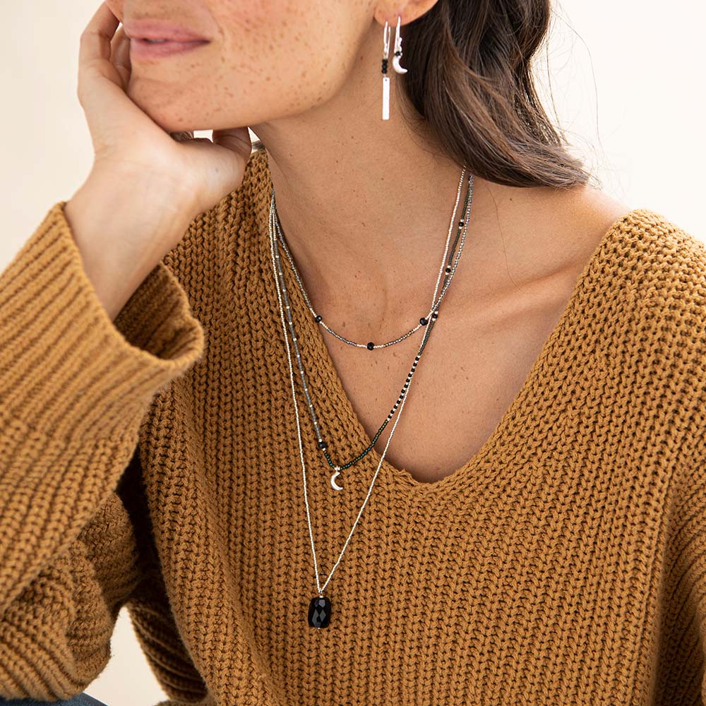 Calm Black Onyz Necklace SC Black onyx - LEEF mode en accessoires