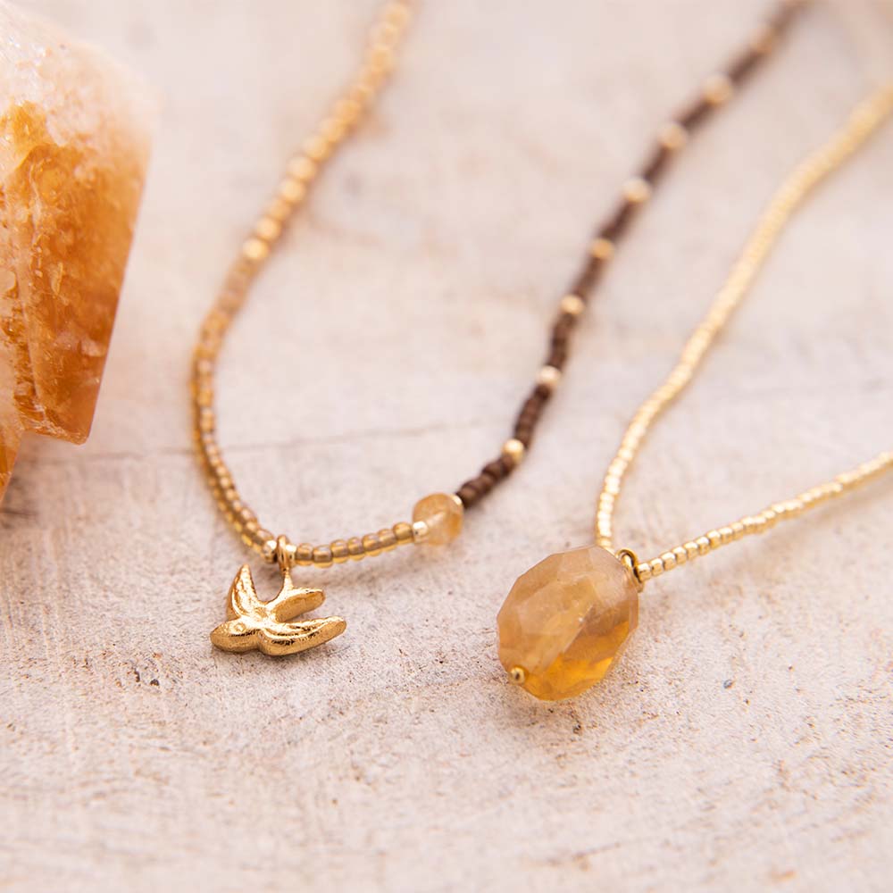 Calm Citrine Necklace GC Citrine - LEEF mode en accessoires