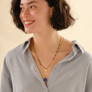 Calm Lapis Lazuli Gold Colored Necklace Lapis Lazuli - LEEF mode en accessoires
