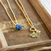 Calm Lapis Lazuli Gold Colored Necklace Lapis Lazuli - LEEF mode en accessoires