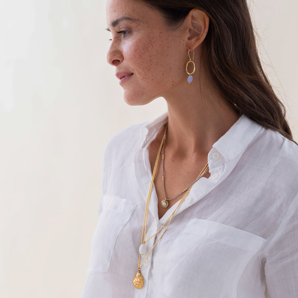 Calm Moonstone Gold Colored Necklace Moonstone - LEEF mode en accessoires