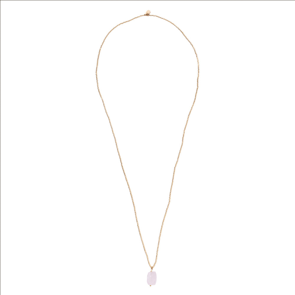 Calm Rose Quartz Necklace GC Rose quartz - LEEF mode en accessoires