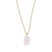 Calm Rose Quartz Necklace GC Rose quartz - LEEF mode en accessoires