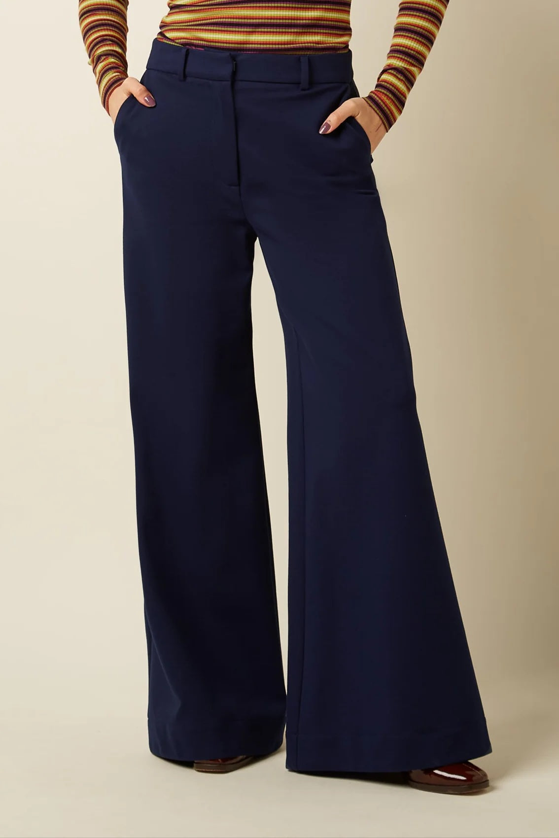Chloe Pants Petit Uni Rodeo 445 Evening Blue - LEEF mode en accessoires