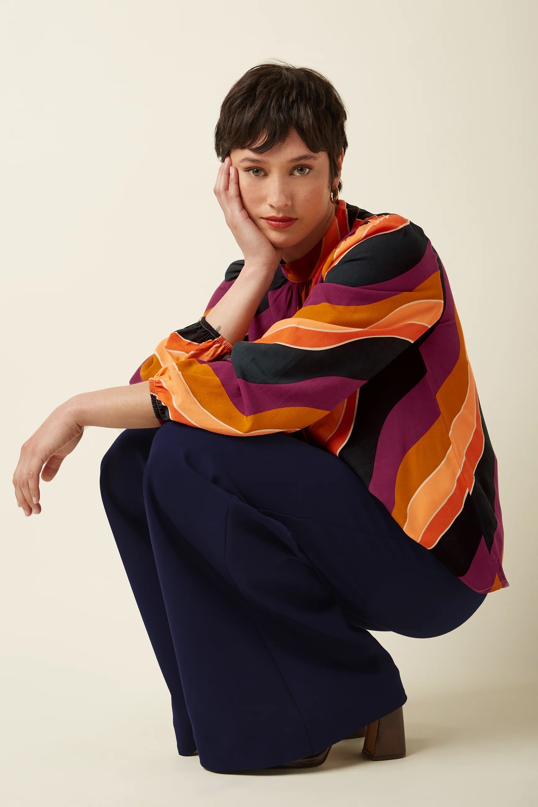 Chloe Pants Uni Rodeo 445 Evening Blue - LEEF mode en accessoires