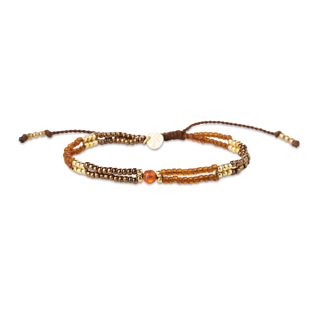 Compassionate Carnelian Bracelet Gold Colored Carnelian - LEEF mode en accessoires