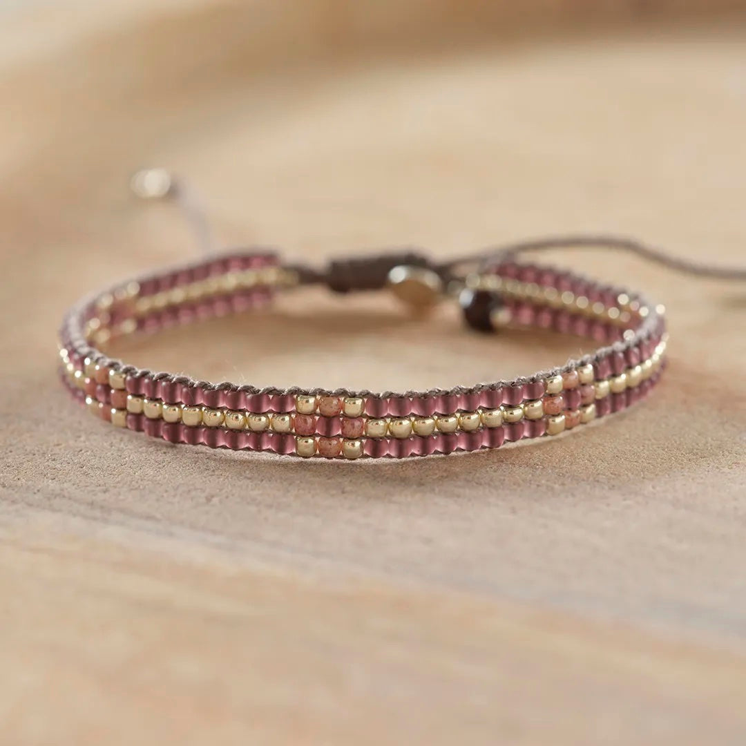 Competent garnet Bracelet SC - LEEF mode en accessoires