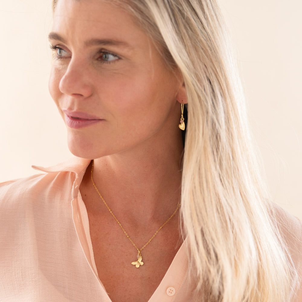 Convinced Rose Quartz Necklace GP Rose quartz - LEEF mode en accessoires