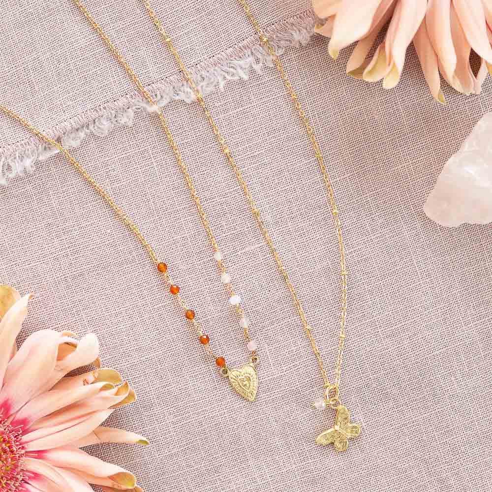 Convinced Rose Quartz Necklace GP Rose quartz - LEEF mode en accessoires