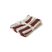 Cotton Napkins Striped 30x30 per 2 Striped Burgundy - LEEF mode en accessoires