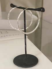 Creolen met Textuur Zilver - LEEF mode en accessoires