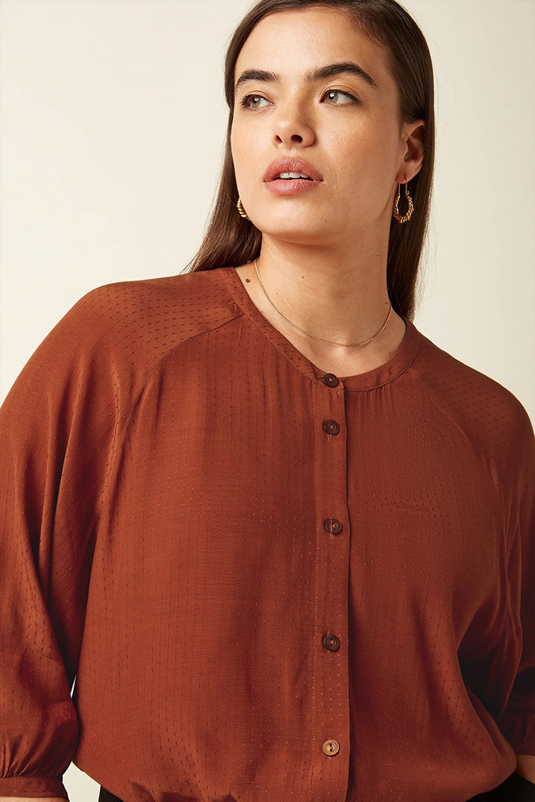 Cybil Blouse Sista 554 Spicy Brown - LEEF mode en accessoires