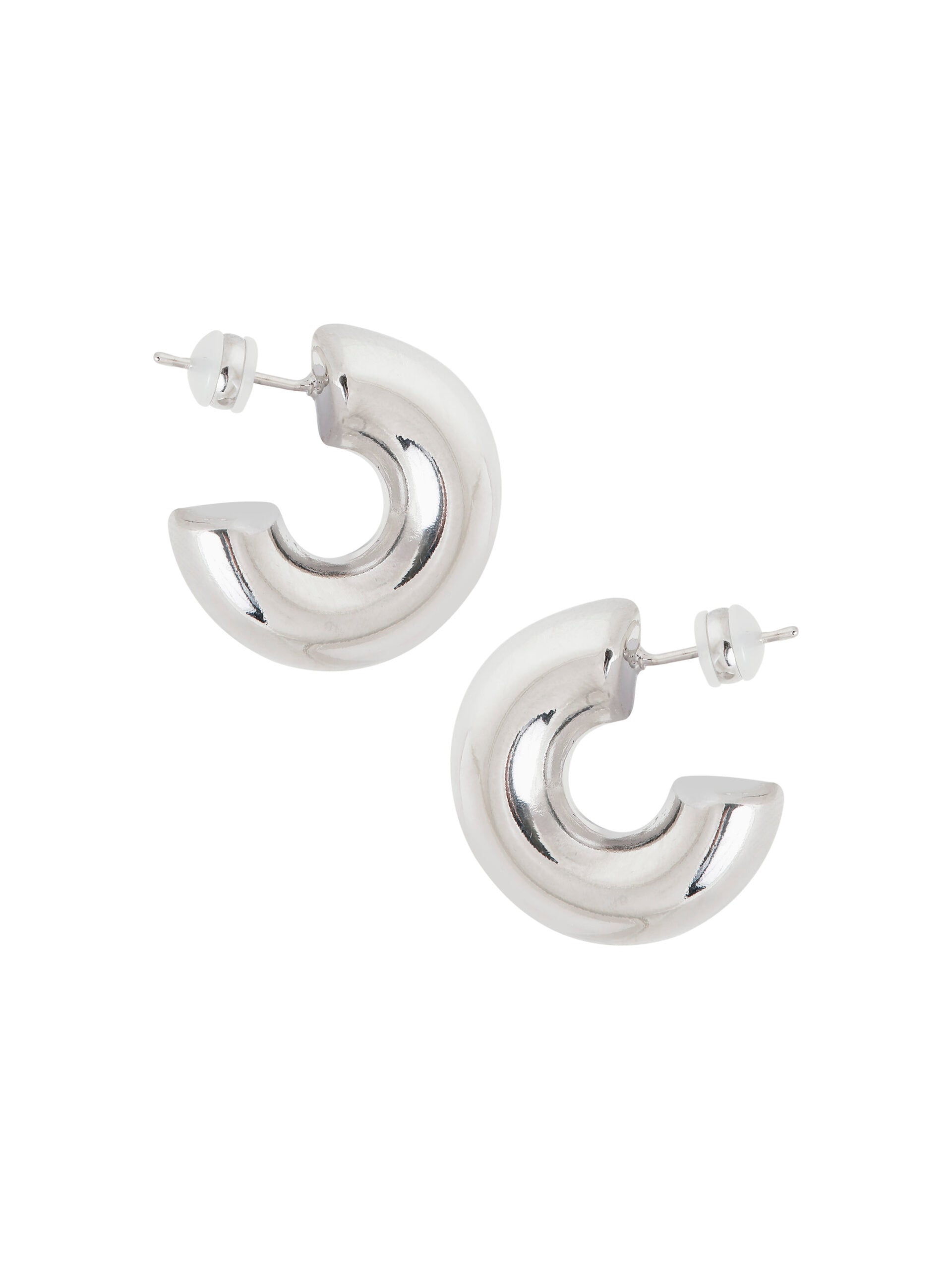 DIKKE OORRINGEN (2.4CM) / ZILVER Zilver - LEEF mode en accessoires