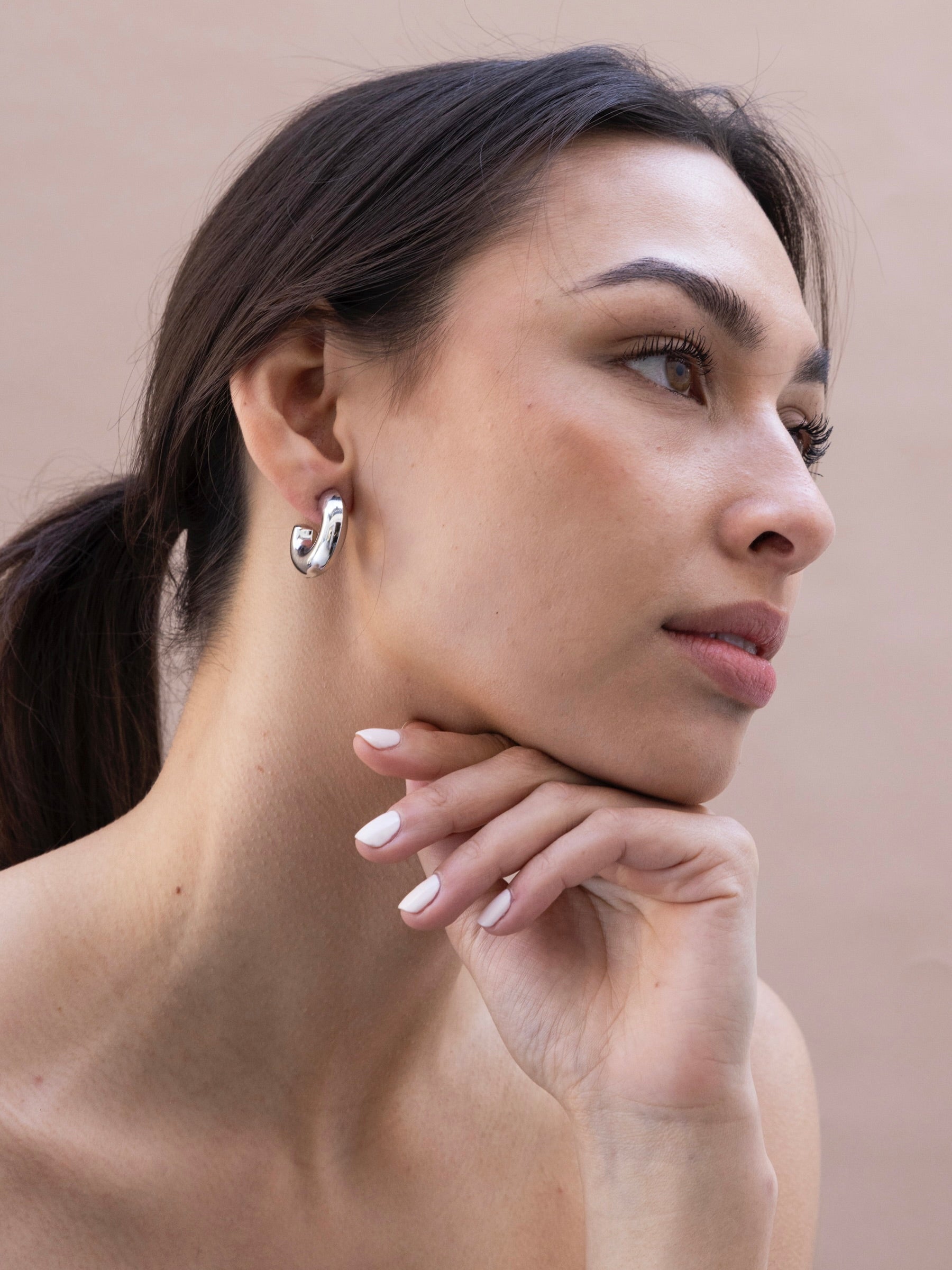 DIKKE OORRINGEN (2.4CM) / ZILVER Zilver - LEEF mode en accessoires