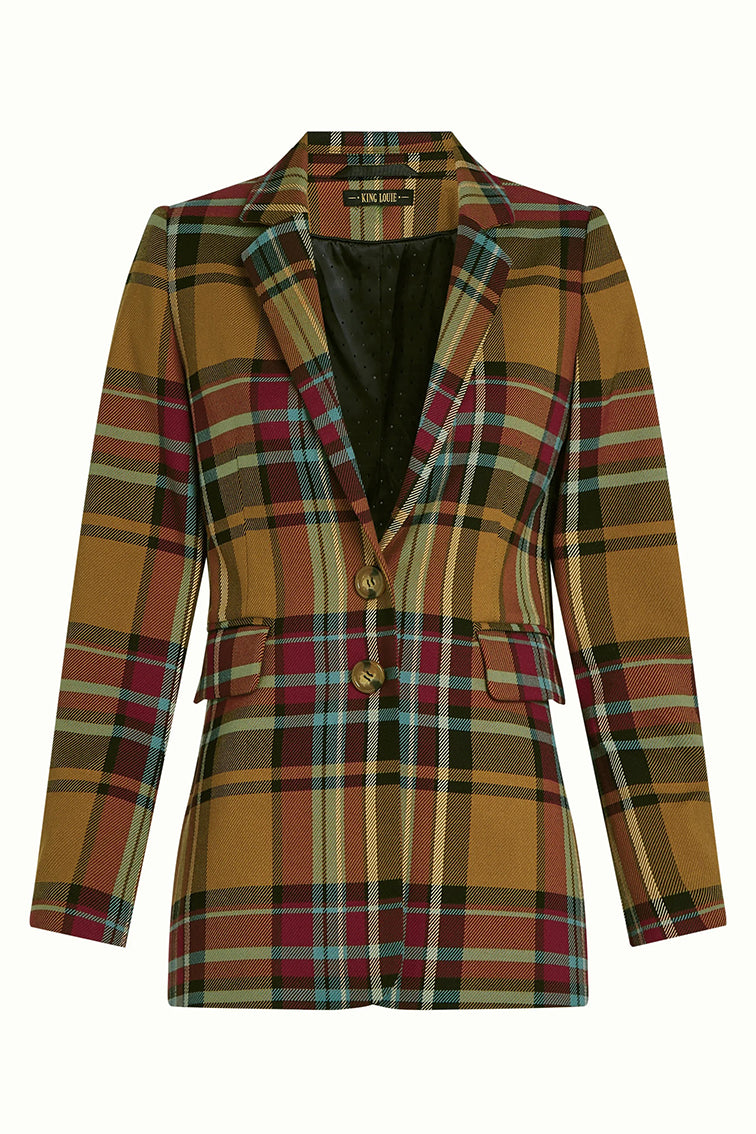 Daisy Blazer Caroll Check 551 Golden Brown - LEEF mode en accessoires