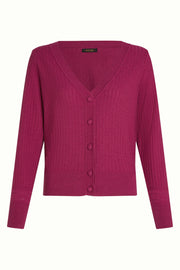 Deep v Cardi Cedar 521 Violet pink - LEEF mode en accessoires