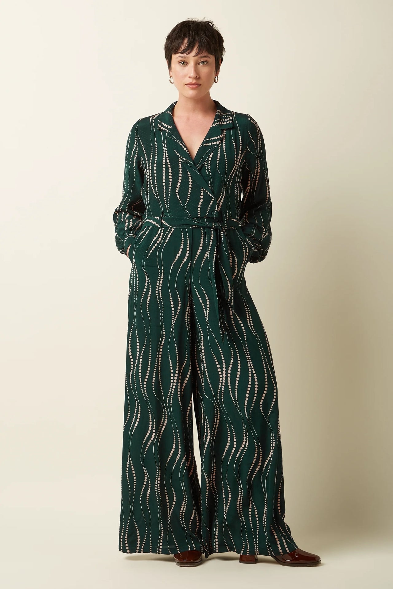 Doris Jumpsuit Twirl 200 Pine Green - LEEF mode en accessoires