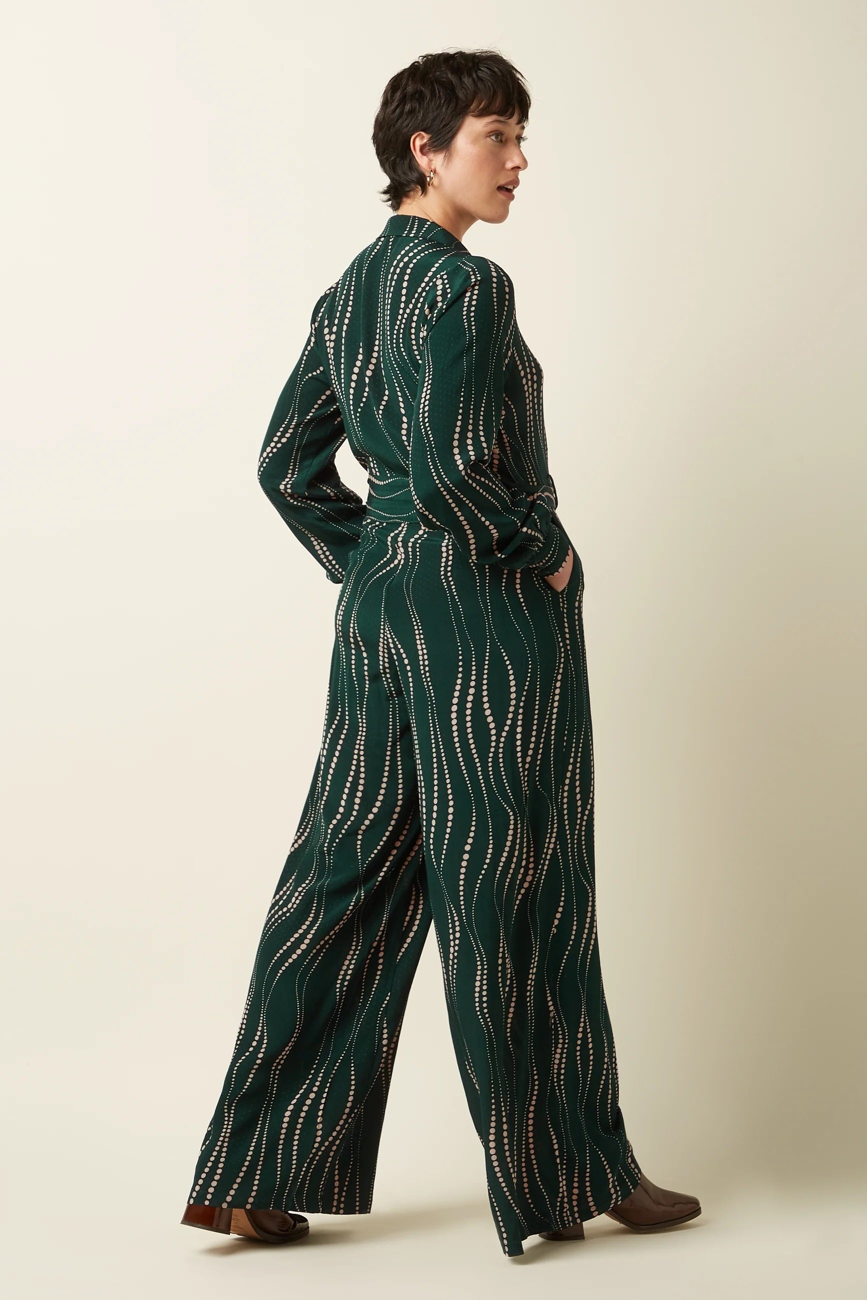 Doris Jumpsuit Twirl 200 Pine Green - LEEF mode en accessoires