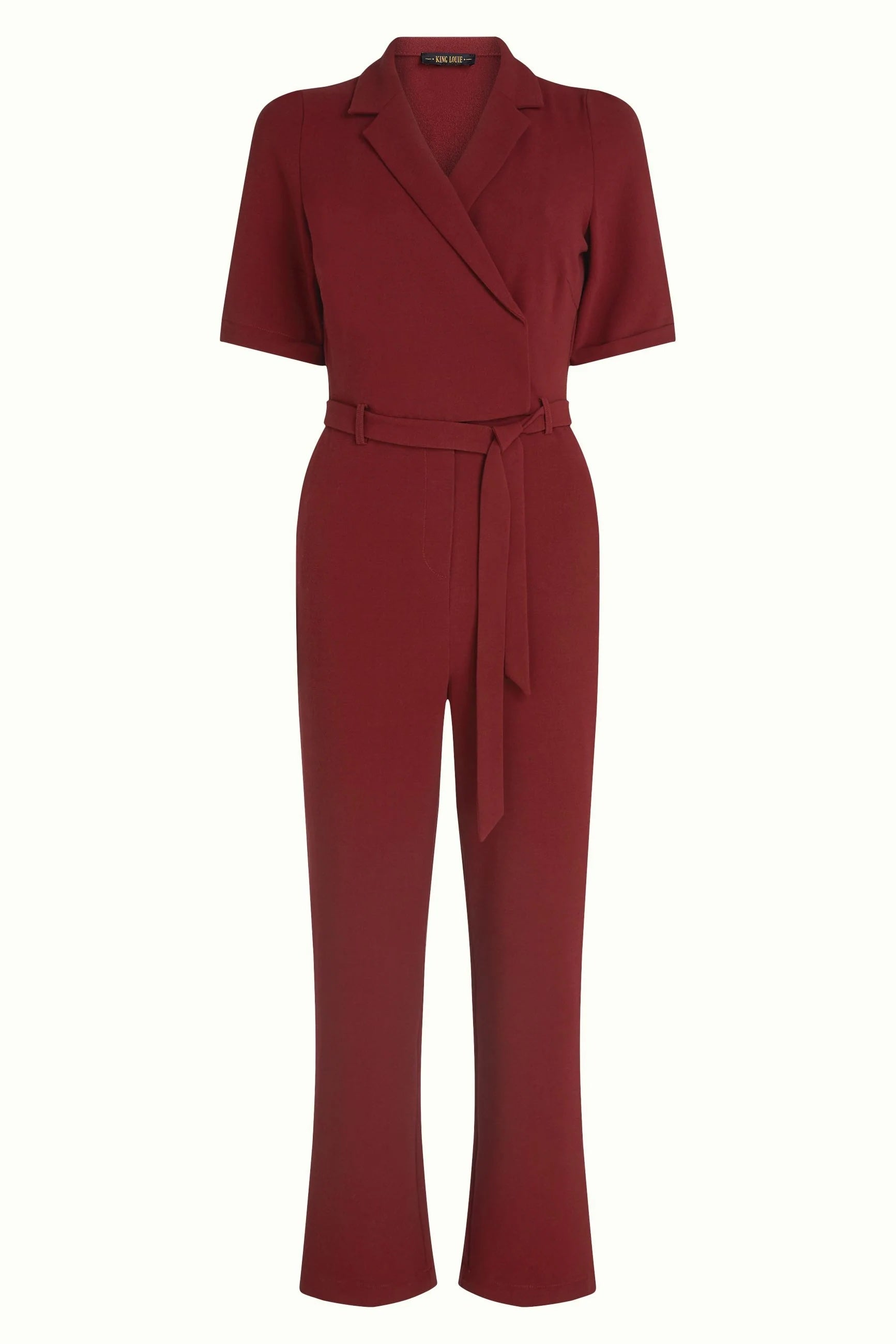 Doris Jumpsuit Woven Crepe 622 Cabernet Red - LEEF mode en accessoires