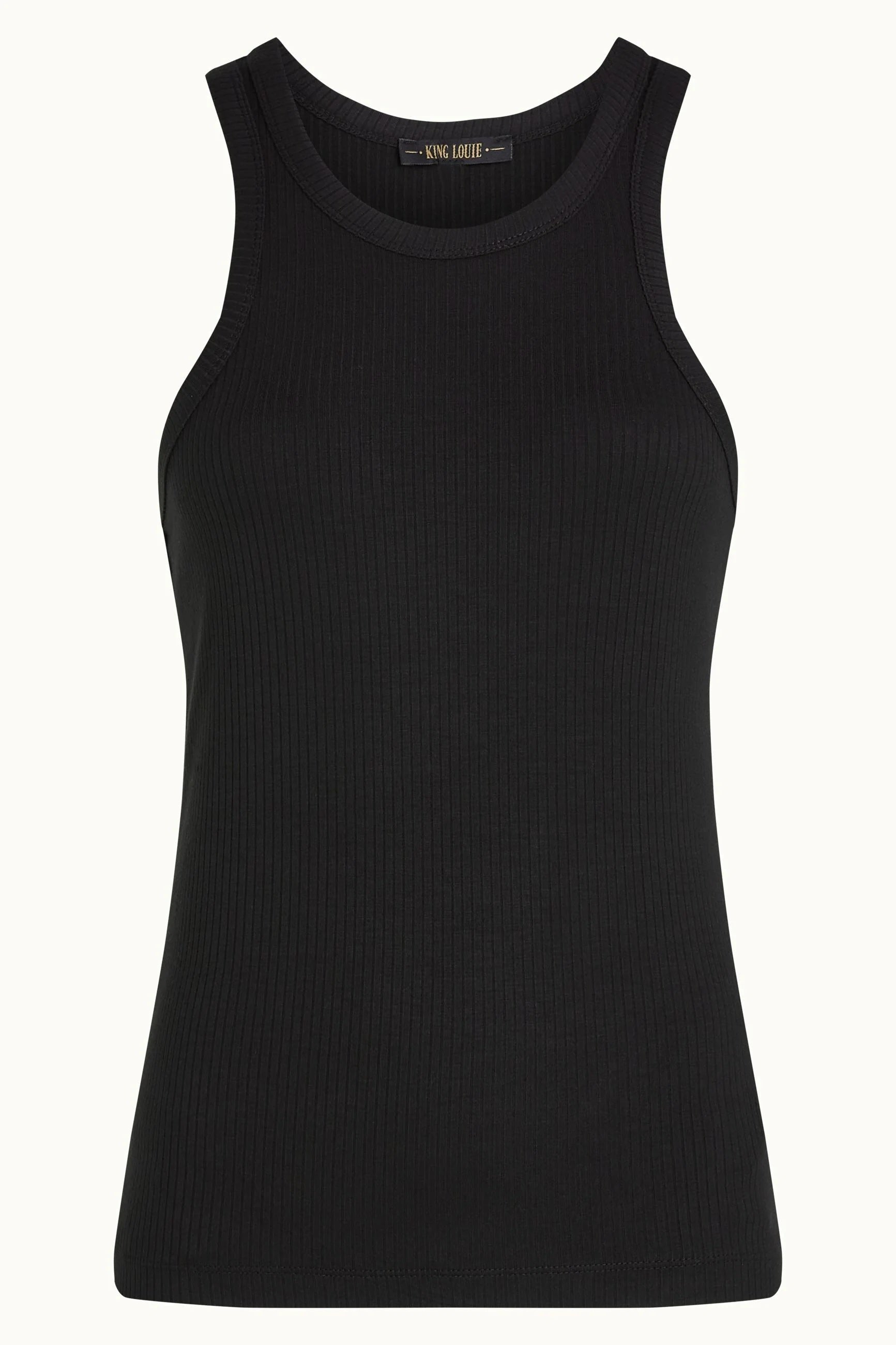 Elvira Camisole Uni Rib 001 Black - LEEF mode en accessoires