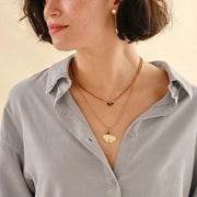 Empathy Tiger Eye Lapis Lazuli Necklace Gold Colored Tiger eye - LEEF mode en accessoires