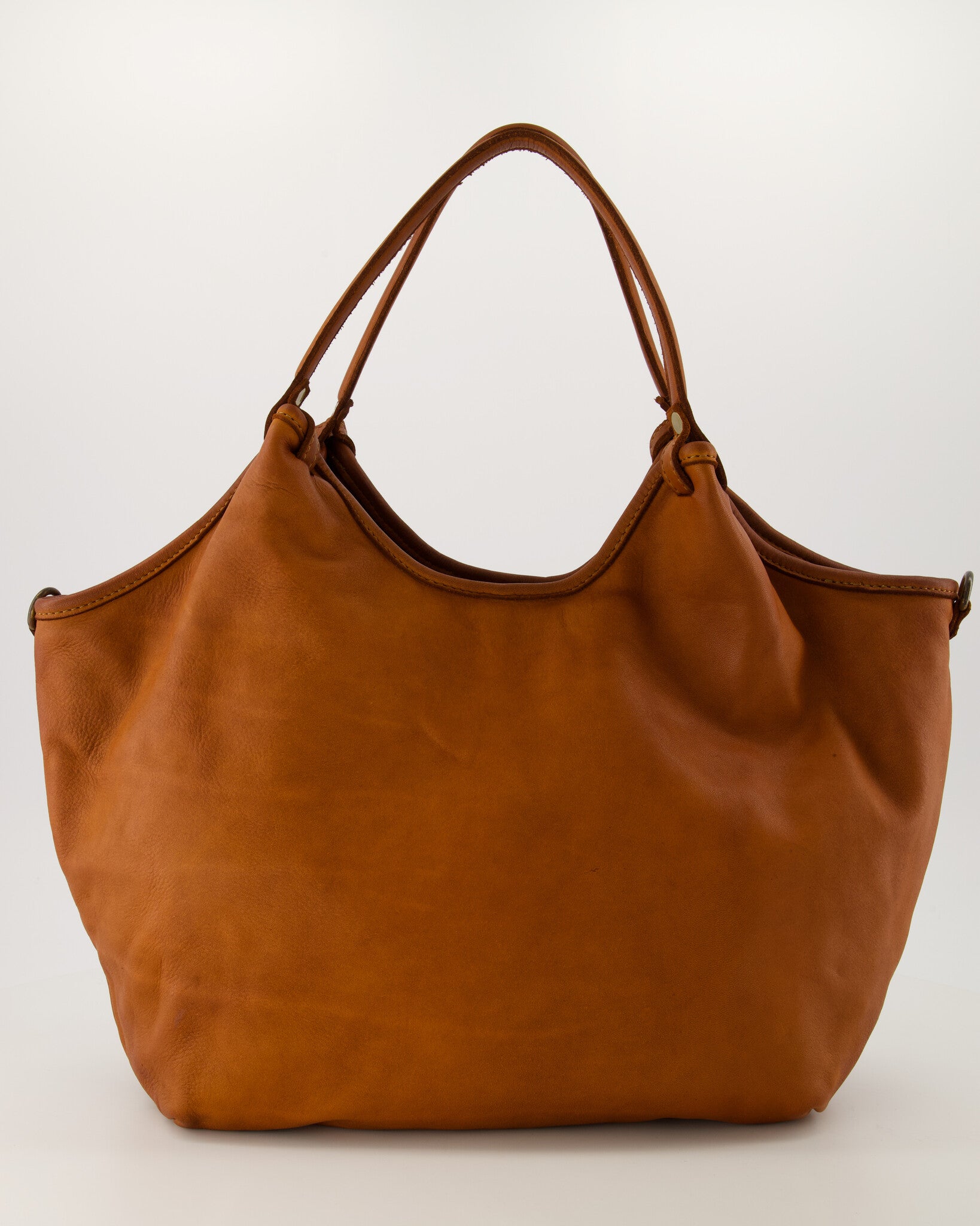 Julienne Gewassen Leer Cognac - LEEF mode en accessoires