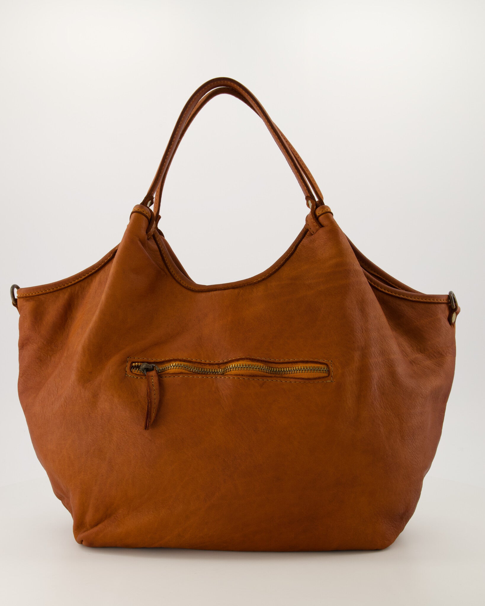 Julienne Gewassen Leer Cognac - LEEF mode en accessoires