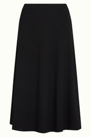 Juno Midi Skirt Milano Crepe 001 Black - LEEF mode en accessoires