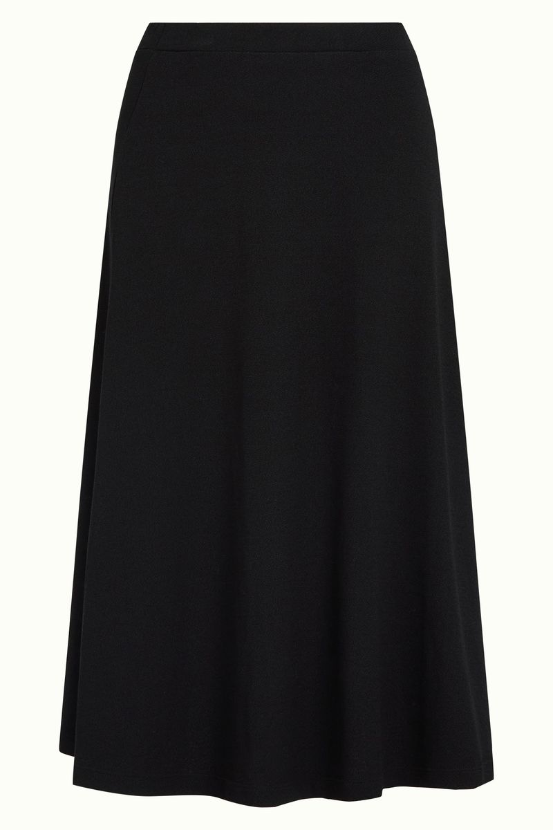 Juno Midi Skirt Milano Crepe 001 Black - LEEF mode en accessoires
