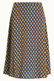 Juno Midi Skirt Pebble Woven  489 Beacon blue - LEEF mode en accessoires